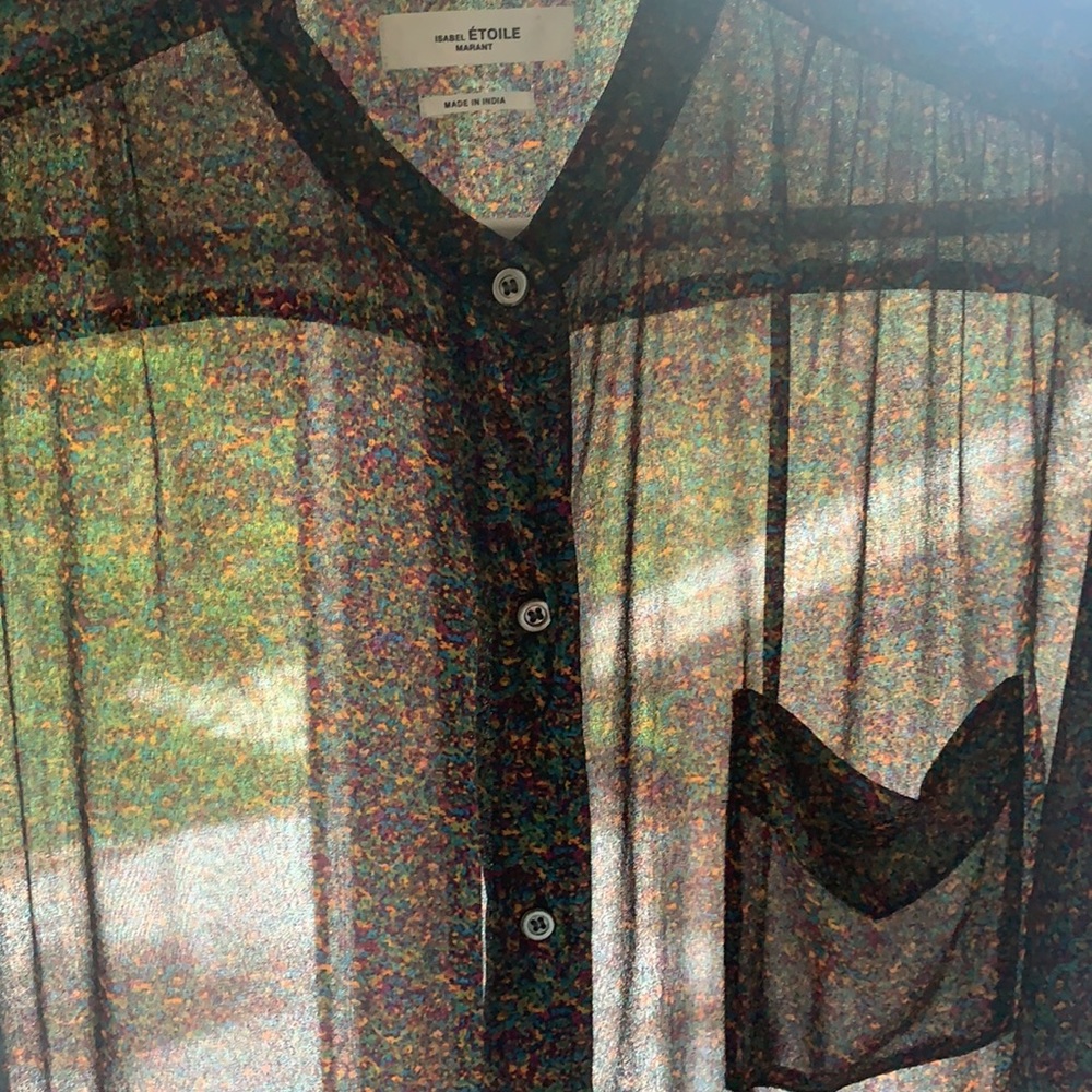 Isabel Marant | Button Down Sheer Printed Blouse - image 6